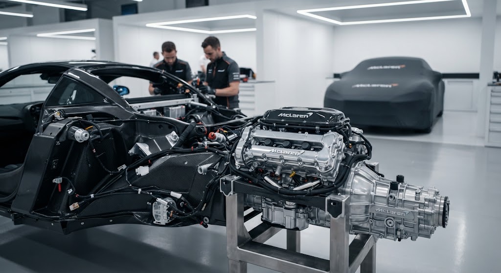 McLaren volta pagina: 1,5 miliardi da Abu Dhabi e l’arrivo del primo SUV per sfidare Ferrari Il cuore pulsante del rilancio McLaren: un'unità propulsiva viene assemblata nella fabbrica di Woking. L'investimento da 1,5 miliardi di sterline punta a riportare la produzione di motori e trasmissioni interamente in-house, sostenendo la sfida al mercato dei SUV.
