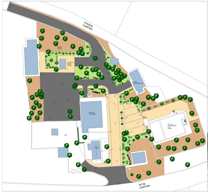 Cs e foto progetto restyling piazza contrada Carpari