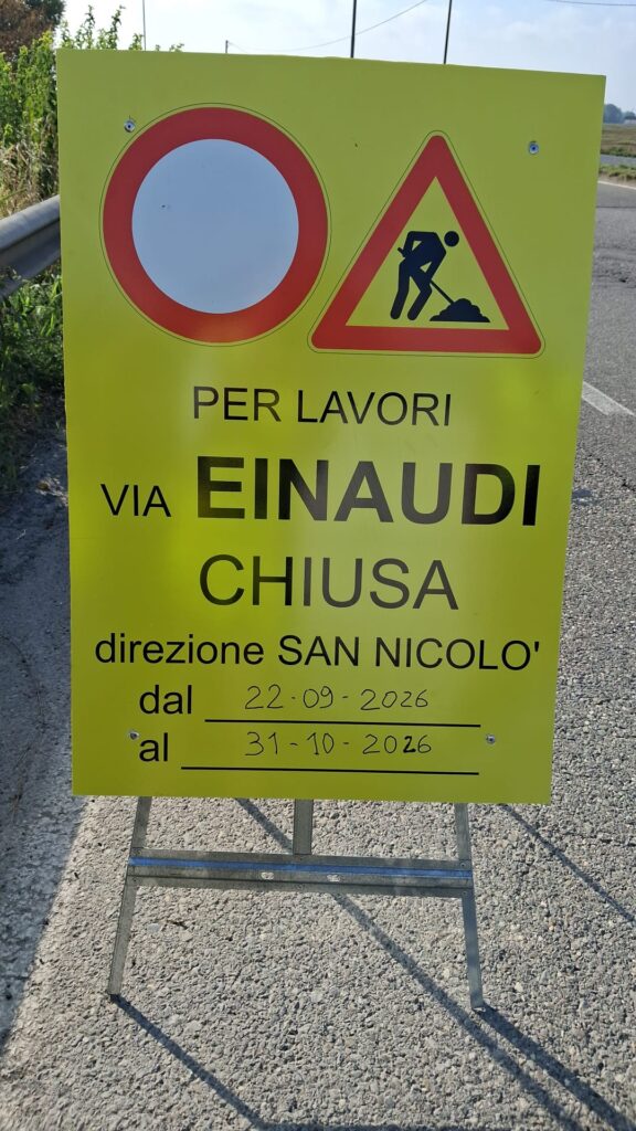 Da martedì 22 lavori in via Einaudi, chiusa al traffico in direzione di San Nicolò