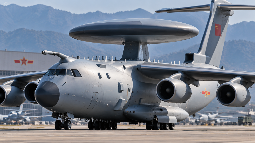 Aereo radar militare cinese KJ-3000 basato sullo Y-20B,
