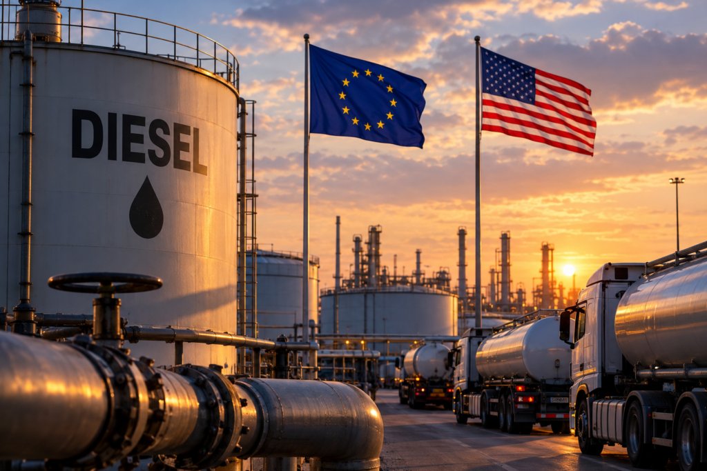 Le riserve di diesel europee al centro del confronto con Washington sulla disponibilità di carburante e sulla sicurezza energetica.