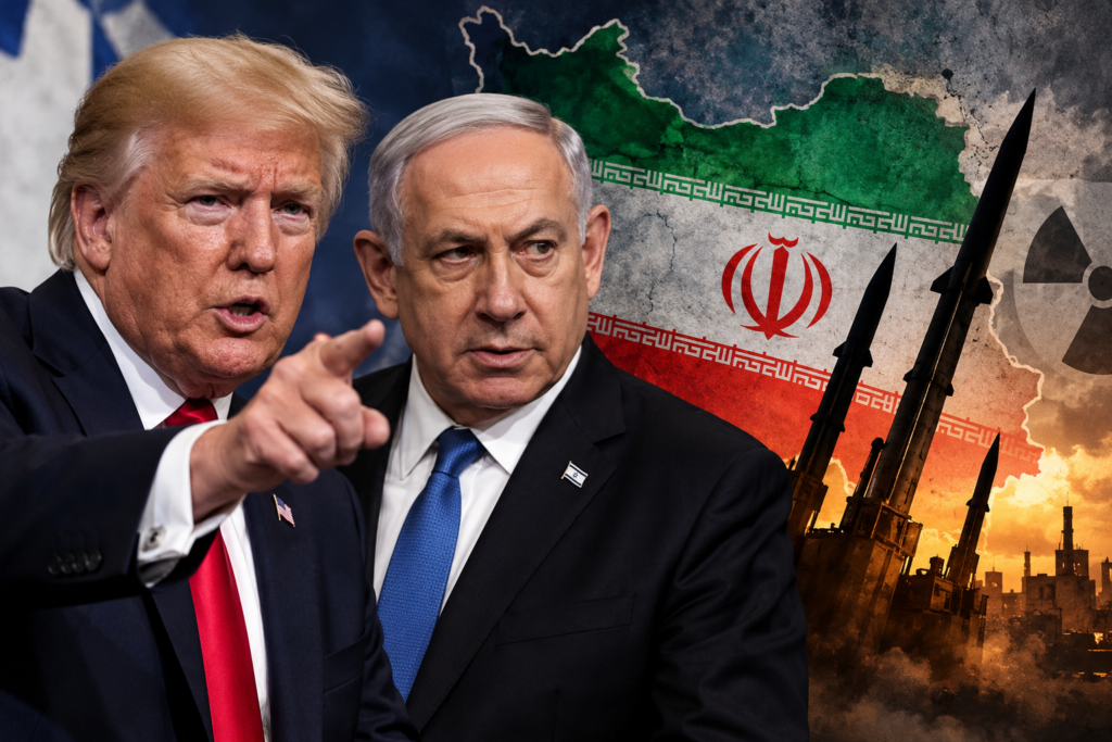 Iran, Trump minaccia attacchi. Netanyahu: «Agiremo da soli» Donald Trump e Benjamin Netanyahu in un’illustrazione delle tensioni militari con l’Iran.