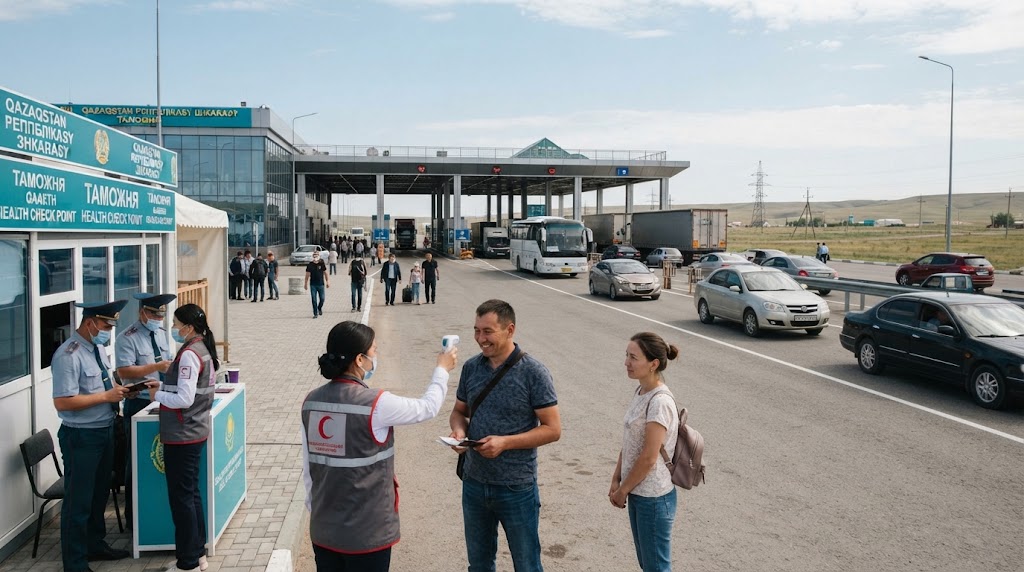Irkutsk, il caso che fa scattare le contromisure oltre i confini russi Un momento di controllo sanitario e documentale al moderno valico di frontiera tra Kazakistan e Russia. Le autorità kazake hanno intensificato le misure preventive sui viaggiatori in arrivo dopo la segnalazione di un caso epidemiologico sospetto nella regione russa di Irkutsk. La situazione al confine rimane operativa e ordinata.