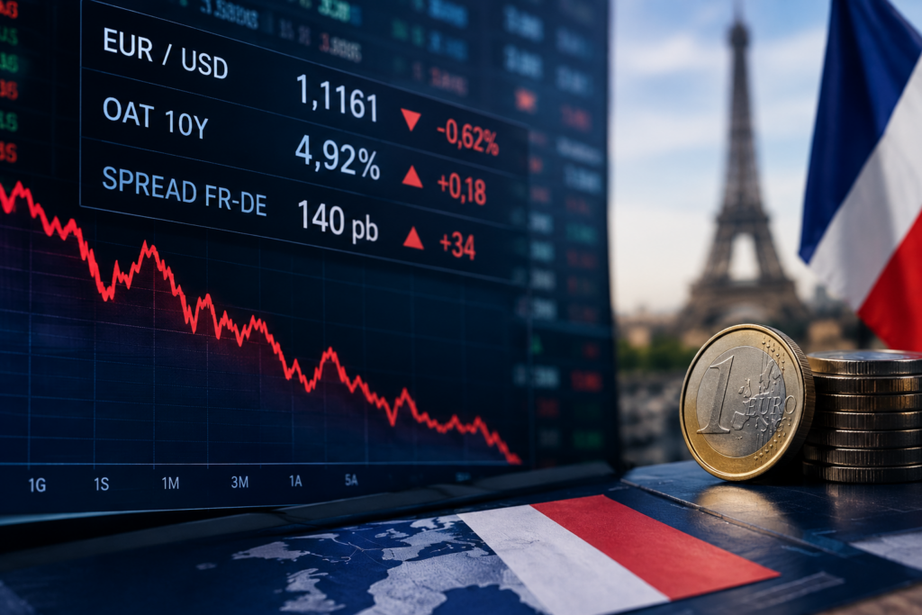 Francia, la crisi del debito scuote l’euro e mette i mercati in allerta I mercati finanziari guardano con crescente attenzione alla situazione del debito pubblico francese e all'andamento dell'euro.