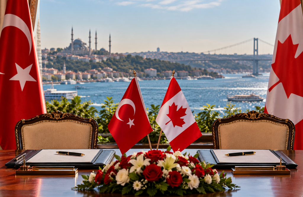 Turchia e Canada, accordi strategici sulla cooperazione nell'industria della difesa, nell'energia e nel trasporto aereo.
